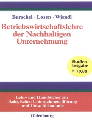 cover image of Betriebswirtschaftslehre der Nachhaltigen Unternehmung